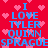 Red background with pink heart shapes and blue text reading "I LOVE TYLER QUINN SPRAGUE" repeated in two identical vertical sections.