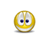 Yellow circular face with blue eyes and white teeth, holding red roses in various positions