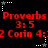 Red text displays 'Proverbs 3:5' and '2 Corin 4:2' repeatedly across a black background with white and gray star icons.