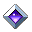 Five diamond-shaped pixel art icons with layered color gradients and small square highlights, arranged in two on a gray background