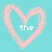 A static image with three pink heart outlines on a cyan background, containing pixelated text reading "the", "name is", and "Ashley <3".