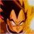 Pixelated close-up of a character with dark hair and closed eyes, surrounded by orange-yellow energy effects against a gradient background.