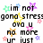 Pixelated text and star-shaped icons in various colors on a white background, with a gray rectangle in the bottom-right corner.