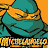 A 3x2 contact sheet of six pixelated animated frames featuring Teenage Mutant Ninja Turtles characters and logos with orange, brown, and black backgrounds.