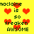 Yellow background with red pixelated hearts and black text reading "maclaine is so freaken AWSOME" in multiple repeated sections.