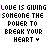 Animated pixel art displays text variations with color-coded words and heart symbols changing across frames.