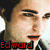 A pixelated image of a person with dark hair and light skin, wearing a checkered shirt, showing two facial expressions side-by-side.