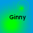 Four identical display the name 'Ginny' in pixelated text over a blue-green gradient background with a faint circular light effect
