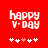 Red background with white pixelated text 'happy v-day' and five small heart symbols below, two variations of the same design.