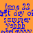 Blue pixelated text on orange background with pink horizontal bars, showing 'image 22', 'last day of summer', 'Yahhh', and 'moot mmm' in four quadrants.