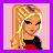 Pixel art contact sheet showing a 2x2 grid of animated frames with a blonde character, text asking "will u be my romeo?", and an IconFun watermark.