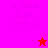 Pixelated icon with pink and red sections displaying text 'z cute z be with u' and two star symbols in different colors.