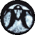 Animated circular icon with a stylized figure in flowing robes, alternating between light blue and teal color schemes