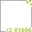 Green pixelated numbers and symbols form a border around a white square on gray background, with '3 81606' at bottom left.