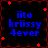 Four identical display blue text on a black background with red decorative elements