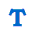 Blue stylized 'T' and 'J' shapes rotate clockwise in a on a gray background, each shape maintaining consistent blue color and pixelated edges