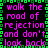 A pixelated text-based animation with repeating phrases in pink and green on a black background, bordered by green squares.