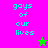 Pixelated text 'gays of our lives' in cyan on split background with pink and green sections, each containing a star icon.
