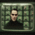 Four -aligned show a person in dark clothing against a green-tinted matrix-style background with repeated face patterns, displaying sequential hand gestures