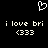 Pixelated white heart symbol above two identical text blocks reading 'i love bri' with '(333)' below each on a black background.