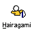Pixelated character with white spherical head and yellow body, wearing blue bandana, holding various props across frames.