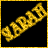 Animated contact sheet showing three frames of a golden text icon with