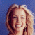 A 50x50 pixel buddy icon split into two sections: a left-side portrait of a smiling woman with blonde hair against a blue background, and a right-side green section with bright green text reading "Original Icons .com".