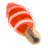 Three pixelated cone-shaped objects with striped patterns in red, blue, and green on white background.