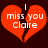 A red broken heart with white text reading "I miss you Claire" on a dark background.