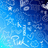 A pixelated blue gradient background with scattered white and light blue square pixels, no discernible subjects or text.