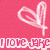 Pink background with white heart outline and 'I LOVE JHC' text; one heart is partially obscured by gray rectangle.