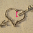 A heart-shaped outline with an arrow through it appears on a textured background, displaying sequential text: 'I', then 'Love', and finally 'Catharine' in bright pink.