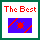 Four pixelated with text and symbols: top-left red 'The Best' over purple gift, top-right blue 'at Christmas is' with holly, bottom-left blue 'Friends like YOU!' with gifts