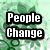 A static image with four text blocks on a green pixelated background, displaying phrases about life and change.