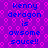 A static pixel art image with a purple background patterned with pink hexagons, displaying blue text that reads "kenny deragon is awsome sauce!!" in two identical vertical
