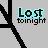 Pixelated icon with black diagonal line on left, light gray background, and text 'Lost to night' in dark green and black fonts.