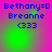 Pixelated text reads 'Bethany=D Breanne (333' on a pink and green gradient background with shifting green light effects.