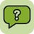 Green speech bubble icon with a white question mark centered inside, set against a light green background.