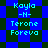 Pixelated blue and dark green checkered background with cyan text reading 'Kayla -N- Terone Foreva' in two identical sections.