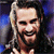 repeated images showing a person with long dark hair and a beard, wearing a dark shirt, against a blue background with light effects