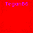 Red background with four identical purple text labels arranged in a , each reading "TeganB6"