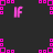 A static digital composition with pink and white text on a dark background, featuring repeated phrases like 'IF I COULD HAVE JUST ONE WISH' and 'U WERE U HERE WITH ME' in pixelated fonts. The image includes small square patterns scattered throughout the design