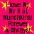 A bright pink background features repeated black text reading "I love My My 6 lil Munchkins! Forever & Always!" with yellow starbursts, arranged in a pattern