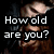 A four- shows a person with long brown hair and dark clothing, each containing text asking about age and duration of being 17