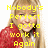 A person with long blonde hair wearing a red jacket over a white shirt, with yellow pixelated text overlaid on the image.