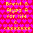 Pixelated text and symbols on a red background with pink hearts, repeated in two identical vertical sections.