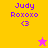 Pixelated text "Judy Roxoxo <3" on colored backgrounds with a star symbol changing from pink to yellow.