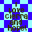 Blue and light blue checkered background with repeated text "I love cierra and hope!" in brown pixelated font.