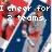 A pixelated image of a person with red lips and blue hair, wearing a white shirt, with text reading "I cheer for 2 teams, and a team that beats the New York Yankees" over a red and blue background.