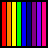 vertical rainbow stripes with 'Show Your Pride' text in multicolor pixel font on black background